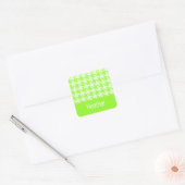 Monogram groen en wit houndstooth patroon vierkante sticker (Envelop)
