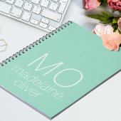 Monogram groen en wit Notitieboek