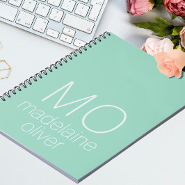 Monogram groen en wit Notitieboek