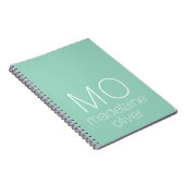 Monogram groen en wit Notitieboek (Rechterzijde)