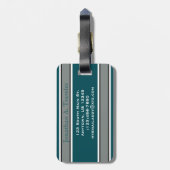 Monogram Groen en Zilversport Stripes Bagagelabel (Achterkant verticaal)