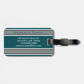 Monogram Groen en Zilversport Stripes Bagagelabel (Achterkant horizontaal)