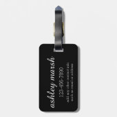 Monogram groen en zwart buffel bagagelabel (Achterkant verticaal)