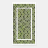 Monogram Groen en Zwart Retropatroon Servet (Voorkant)