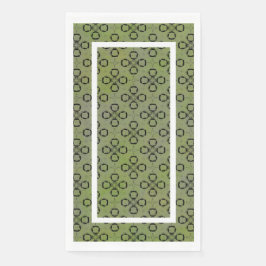 Monogram Groen en Zwart Retropatroon Servet