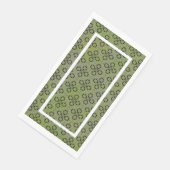 Monogram Groen en Zwart Retropatroon Servet (Hoek)