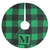 Monogram groen en zwarte buffelplaat kerstboom rok (Voorkant)