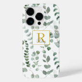 Monogram groen eucalyptuspatroon Case-Mate iPhone case (Achterkant)