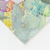 Monogram groen floraal  waterverf script fleece deken (Hoek)