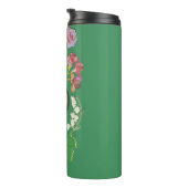 Monogram groen fruit en bloemen thermosbeker (Geroteerd rechts)