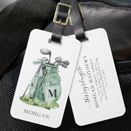 Monogram Groen Golf Bag Bagagelabel