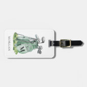 Monogram Groen Golf Bag Bagagelabel (Voorkant horizontaal)
