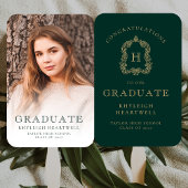 Monogram Groen Goud Foto Afstuderen Handwaaier