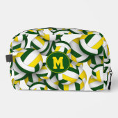 Monogram groen goud volleyballen patroon toilettasje (Voorkant)