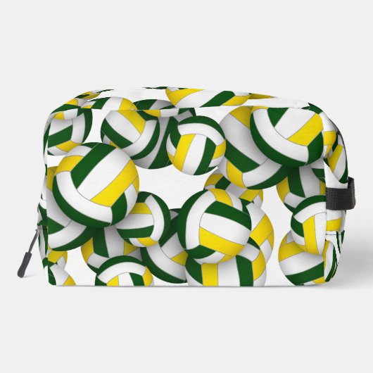 Monogram groen goud volleyballen patroon toilettasje (Achterkant)