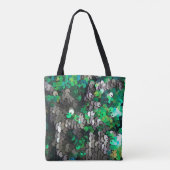 Monogram groen grijs glitter pailletten glanzende tote bag (Achterkant)