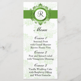 Monogram Groen Huwelijksmenu Menu