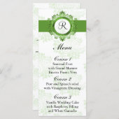 Monogram Groen Huwelijksmenu Menu (Voorkant / Achterkant)