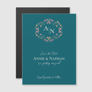 Monogram Groen Intrinsieke Floral Lijst Wedding