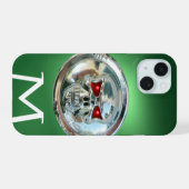 MONOGRAM groen iPhone 15 Case (Achterkant horizontaal)