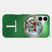 MONOGRAM groen iPhone Hoesje (Achterkant horizontaal)