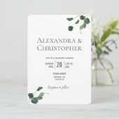 Monogram Groen Moderne Eucalyptus bladeren botanis Kaart (Staand voorkant)