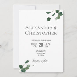 Monogram Groen Moderne Eucalyptus bladeren botanis Kaart