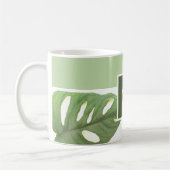 Monogram groen Monstera blad Koffiemok (Links)