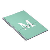 Monogram Groen Notitieboek Aangepast Initiaal & Na (Rechterzijde)