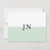 Monogram  Groen Pastel Wit Kleurblok Notitiekaartje (Voorkant)