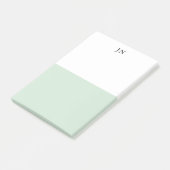 Monogram Groen Pastel Wit Kleurblok Post-it® Notes (Schuin)