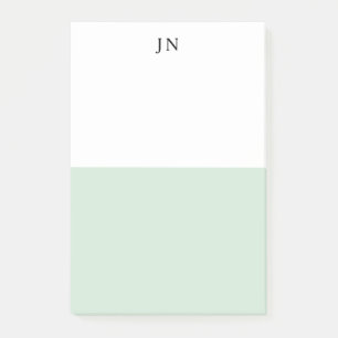 Monogram Groen Pastel Wit Kleurblok Post-it® Notes