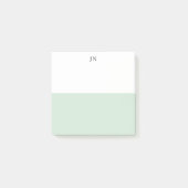 Monogram  Groen Pastel Wit Kleurblok Post-it® Notes (Voorkant)