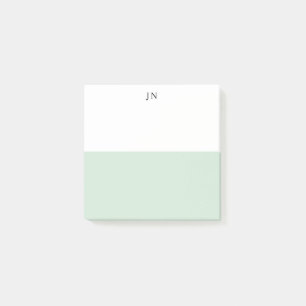 Monogram Groen Pastel Wit Kleurblok Post-it® Notes