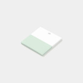 Monogram  Groen Pastel Wit Kleurblok Post-it® Notes (Schuin)