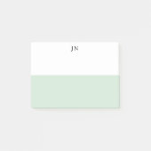 Monogram  Groen Pastel Wit Kleurblok Post-it® Notes (Voorkant)