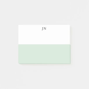 Monogram  Groen Pastel Wit Kleurblok Post-it® Notes