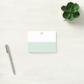 Monogram  Groen Pastel Wit Kleurblok Post-it® Notes (Kantoor)