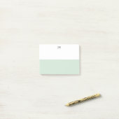 Monogram  Groen Pastel Wit Kleurblok Post-it® Notes (Op bureau)