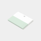 Monogram  Groen Pastel Wit Kleurblok Post-it® Notes (Schuin)