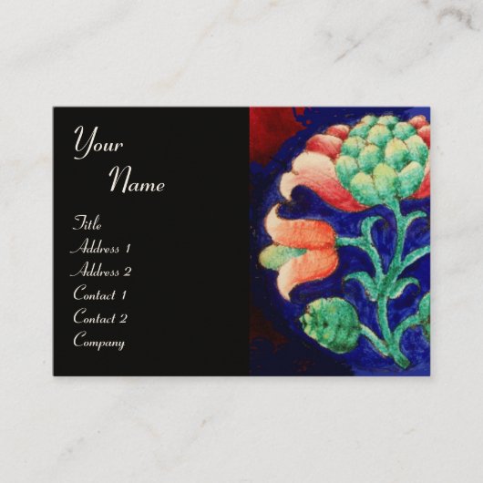 MONOGRAM, groen rood blauw oranje roze Visitekaartje (Voorkant)