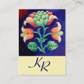 MONOGRAM, groen rood blauw oranje wit Visitekaartje (Achterkant)