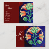 MONOGRAM, groen rood blauw sinaasappel Visitekaartje (Voorkant / Achterkant)