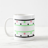 Monogram Groen Roze Polka Dots Koffiemok (Links)