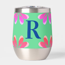 Monogram groen roze retro