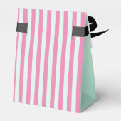 Monogram Groen Roze Strepen Favor Box Bedankdoosjes (Achterkant)
