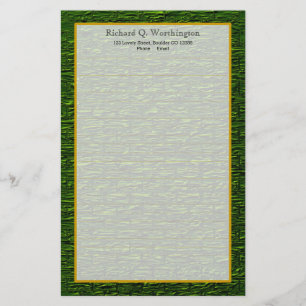 Monogram Groen Staal Brick Fine Lined Stationery Briefpapier