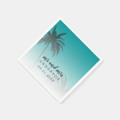 Monogram Groen Tropisch Palmboom Strand Bruiloft Servet (Hoek)