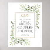 Monogram groen Vrijgezellenfeest welkomstbord Poster (Voorkant)