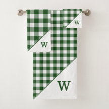 Monogram groen wit buffel geruite patroon